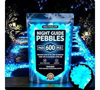 2026 Colorful Glow-in-the-Dark Garden Stones, Night Guide Luminous Pebbles, Rainbow Glow Rocks for Outdoor Landscaping, Walkways, Vases & Fish Tanks Decor (Blue, 600pcs)