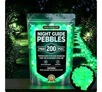2026 Colorful Glow-in-the-Dark Garden Stones, Night Guide Luminous Pebbles, Rainbow Glow Rocks for Outdoor Landscaping, Walkways, Vases & Fish Tanks Decor (Green, 200PCS)