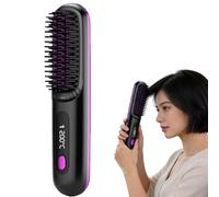 2026 Cordless Ceramic Heated Hair Straightening Comb for Short Hair,Heated Hair Brush,USB Rechargeable Portable Wireless Hair Straightening Brush,3 Heat Settings & Led Screen for Travel (Black)