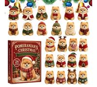 2026 Countdown Calendar To Christmas 2D Flat Cute Holiday Puppy Pendant | 24 Days Dog Acrylic Ornaments for Men Women Living Room Bedroom Office Indoor A
