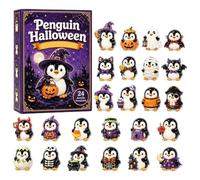 2026 Countdown Calendar To Halloween 2D Flat Cute Penguin Ornaments | Calendar Advent 24 Penguin Ornaments for Men Women Home Living Room Bedroom Office