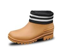 2026 Couple Rain Shoes Outside Wear Hundred Plus Cott On Models Water Thick Bottom Comfortable Non Slip Kitchen Rubber Men and Women (Yellow, 6.5)