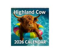 2026 Cow Wall Calendar, Cute Highland Cattle 2026 Calendars, 12 Month Planning For Home Office Decor