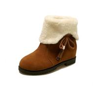 2026 Cozy Mid-Rise Fold Down Fringe Low Heel Winter Boots Versatile Wear - Two Ways, brown, 8.5 UK
