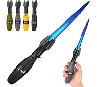 2026 Creative Rocket Fidget Lighter, Windproof Blue Flame Torch Lighter with Safety Lock, Adjustable Blue Flame, Cool Rotation Lighters with Refillable Butane Lighters for Men BBQ Camping (Black)