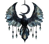 2026 Crescent Moon Ornaments, Sun Moon Suncatcher, Crow Decor, 2d Acrylic Halloween Decorations Outdoor, Birdsun Catchers Window Decoration, Sun Catcher Decor For Bird Lovers