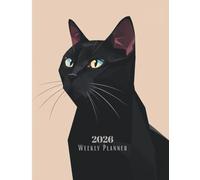 2026 Cute Black Cat Planner | Graphic Kitty Weekly & Monthly Organizer | Large 8.5x11" Planner with 110 Pages | Paperback