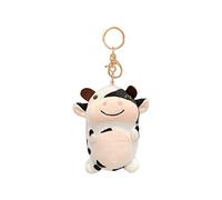 2026 Cute Little Cows Keychain Plush Pendant Key Accessories Black White Spots Cow Souvenir Ornament, gold, A