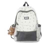 2026 Cute Preppy Bag Floral Printed Kawaii Backpack Cottagecore Aesthetic Backpack Laptop Daypack, Gray, M, Daypack Backpacks
