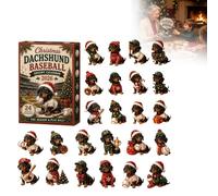 2026 Dachshund Advent Calendar, 24 Days Christmas Countdown Calendar | 24 Days 2D Acrylic Ornaments, Dachshund & Baseball Themed, A Fun Holiday Tradition for Dog and Sports Lovers, Xmas Decor