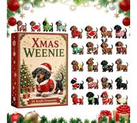 2026 Dachshund Advent Christmas Calendars With 3D 24 Dogs Figurines | Cute Collectible Dachshund Christmas Countdown Calendar For Windowsills Sills Mantels Mantelpieces Offices Cars