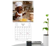 2026 Dachshund Wall Calendar,12-Month Planning Tools - Monthly Calendar Animal Lovers,For Home School Living Room Study Office Students Teachers