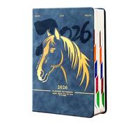 2026 Daily Journal PU Leather Day Planner Academic Planner with Colorful Monthly Tabs 400 Pages Lined for Scheduling PU Cover Notebook