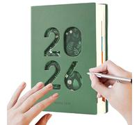 2026 Daily Planner - A5 21cm PU Leather Calendar Book, Appointment Agenda Guide | Monthly Schedule Notebook for Academic Work Planning Home School Classroom Travel Productivity Focus