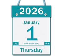 2026 Daily Wall Calendar, Page per Day with Large Print Dates, 365 Day Tear off Wall Calendar for Seniors Gift Home Office School Dorms, 8.5" x 6", Tear Away Calendars with Hanging String, Cyan