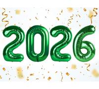 2026 Dark Green Number Balloons, New Years Eve Party Decorations 2026, 40 Inch Balloon for New Years Eve Decorations & Graduation Decoration Party Supplies, 2 6 20 26 Birthday Parties