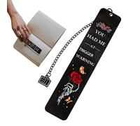 2026 Dark-Themed Skull and Rose Chain Bookmark,Spicy Gothic Funny Bookmarks,Creative Text Reading Marker,You Had Me at Trigger Warning,for Adults Avid Readers Club Members