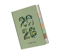 2026 Dated Day Journal 400 Pages PU Leather Planner for Task Management Hollow Out Cover Planner