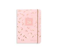 2026 Day a Page A6 Diary from Matilda Myres - Handy Size - One Page Each for Sat/Sun - Elastic Closure - Rose Gold Detail - Personalised Version