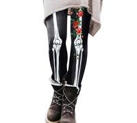 2026 Day of The Dead Rose Tights - Mexican De Los Muertos Leggings Skeleton Costume & Dress Up Halloween Stockings Socks for Women Girls, M Size (Black, XXL)