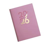 2026 Day Planner 320 Pages Softcover Leather Daily Journal 2026 Academic Planner Ribbon Bookmarks for Scheduling Office Notebook