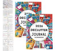 2026 Declutter Journal Workbook, 60 Page Guided Organization Planner, Family Organizing & Personal Planning Diary, for Home & Life, Daily, Weekly & Monthly Decluttering Prompts (2Pcs)