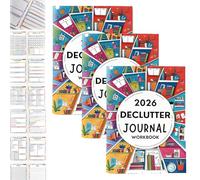 2026 Declutter Journal Workbook, 60 Page Guided Organization Planner, Family Organizing & Personal Planning Diary, for Home & Life, Daily, Weekly & Monthly Decluttering Prompts (3Pcs)