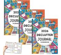 2026 Declutter Journal Workbook, 60 Page Guided Organization Planner for Home & Life, Daily, Weekly & Monthly Decluttering Prompt, Family Organizing & Productivity Journal (3PCS)