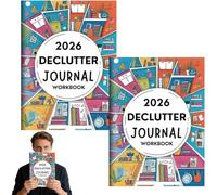 2026 Declutter Journal Workbook, 60 Page Guided Organization Planner for Home & Life, Daily, Weekly & Monthly Decluttering Prompt, Family Organizing & Productivity Journal (2PCS)