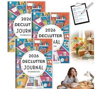 2026 Declutter Journal Workbook, Family Organizing & Personal Planning Diary, Full-Year Calendar & Monthly Layouts, 60 Page Guided Organization Planner for Home & Life (3PCS)