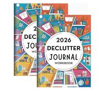 2026 Declutter Journal Workbook, Transform Your Home in 52 Weeks, 60-Page Guided Home Organization Planner with Room-by-Room Checklists, Habit Trackers & Reflection Prompts(2pcs)