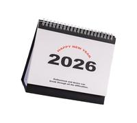 2026 Desk Calendar 12 Month Referance Runs Jan to Dec Twin-Coil Binding for Notes Memo Plans Appointment Organization Clear Typography Elegant Layout Productivity Planning Tool Professionals Students