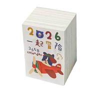 2026 Desk Calendar - 15 cm Tear-off Daily Diary, Cartoon Illustration Small Calendars | Cute Organizer for Home, Work, Dormitory, Apartment, Ca