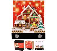 2026 Desk Calendar,3D Christmas House Memo Pad Art Sculpture,Time Piece Calendar 2026,Weekly Notepad with Light,Tear-Away Desk Calendar,Paper Carving Art Desktop Gift for Christmas New Year