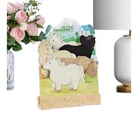 2026 Desk Calendar, 3D Design Sheep & Pony Year of the Horse, Thick Paper with Monthly Layout, Academic Student Planner, Ideal Back to School and Holiday Planning, 6.5 x 4.8 Inches