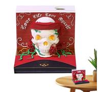 2026 Desk Calendar | 3D Halloween Skull Calendar Art Paper Sculpture | Planning Accessories Diary Desk Decoration for Dorm Table Bedroom Apartment | Table Bedroom