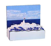 2026 Desk Calendar, 3D Tear-away Calendar, Creative Warship 3D Memo Pad 2026, Paper Carving Art Memo Pad Notepad Gift For Christmas Housewarming Desktop Decoration