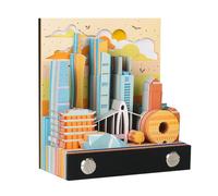 2026 Desk Calendar,Artsy Pads,DIY Tear-away Time Piece Calendar 2026,Creative City Series Paper Carving Art Memo Pad Craftwork,Gift for Housewarming Desktop Decoration