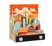 2026 Desk Calendar,Artsy Pads,DIY Tear-away Time Piece Calendar 2026,Creative City Series Paper Carving Art Memo Pad Craftwork,Gift for Housewarming Desktop Decoration