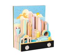 2026 Desk Calendar,Artsy Pads,DIY Tear-away Time Piece Calendar 2026,Creative City Series Paper Carving Art Memo Pad Craftwork,Gift for Housewarming Desktop Decoration