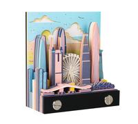 2026 Desk Calendar,Artsy Pads,DIY Tear-away Time Piece Calendar 2026,Creative City Series Paper Carving Art Memo Pad Craftwork,Gift for Housewarming Desktop Decoration