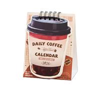 2026 Desk Calendar, Coffee Theme Planning Pad, 11.8x9cm, Desk Calendar Organisers, Daily Schedule Planner, Compact Planning Feature, For Office Desks, Home Routines, Classroom Use