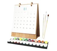 2026 Desk Calendar, Coloring Diary for Adults | Creative Diary with 12 Oil Paintings Manually Painted for Teachers School Office Adults and Children