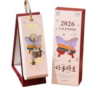 2026 Desk Calendar - Desk Calendar from January 2026 - December 2026, 2.4" x 6", 365 Days Vintage Oil Painting Inspirational Quotes One-Way Page Turn Daily Planner