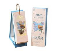 2026 Desk Calendar - Desk Calendar from January 2026 - December 2026, 2.4" x 6", 365 Days Vintage Oil Painting Inspirational Quotes One-Way Page Turn Daily Planner