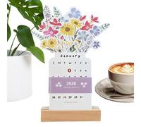 2026 Desk Calendar - Floral Monthly Planner Display, Compact Table Organizer | January December Scheduling Reference System, Decorative Daily Planning Notebook For Apartment Bedroom Classroom