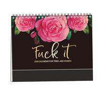 2026 Desk Calendar for Tired-Ass Women, Fu-ck it 2026 Calendar, Funny Swear Word Planner Monthly Calendar Gag Gift for Women Home Office White Elephant Gift
