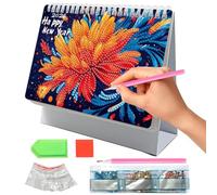 2026 Desk Calendar - Gemstone Art, Monthly , Twin-Wire Standing -p Desktop Calendar, Ink-proof Calendar for Home Offices, Organisation, Appointments, Planning