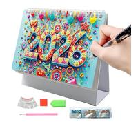 2026 Desk Calendar - Gemstone Art, Monthly , Twin-Wire Standing -p Desktop Calendar, Ink-proof Calendar for Home Offices, Organisation, Appointments, Planning