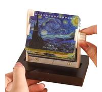 2026 Desk Calendar | Mini Rotating Mechanical Desk Ornament - World Famous Paintings Pattern Calendar - for Apartment Office Studio School Classroom Dorm Planning